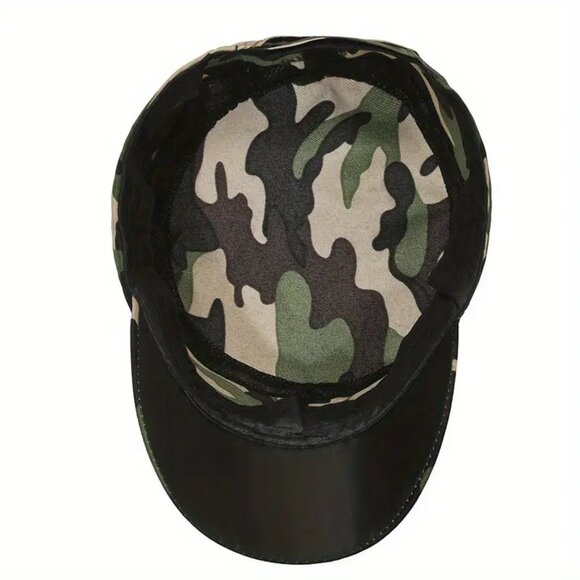 Camo Forest Training Hat Outdoor Sports Green Brown Tan Adjustable One Size New - Picture 4 of 9